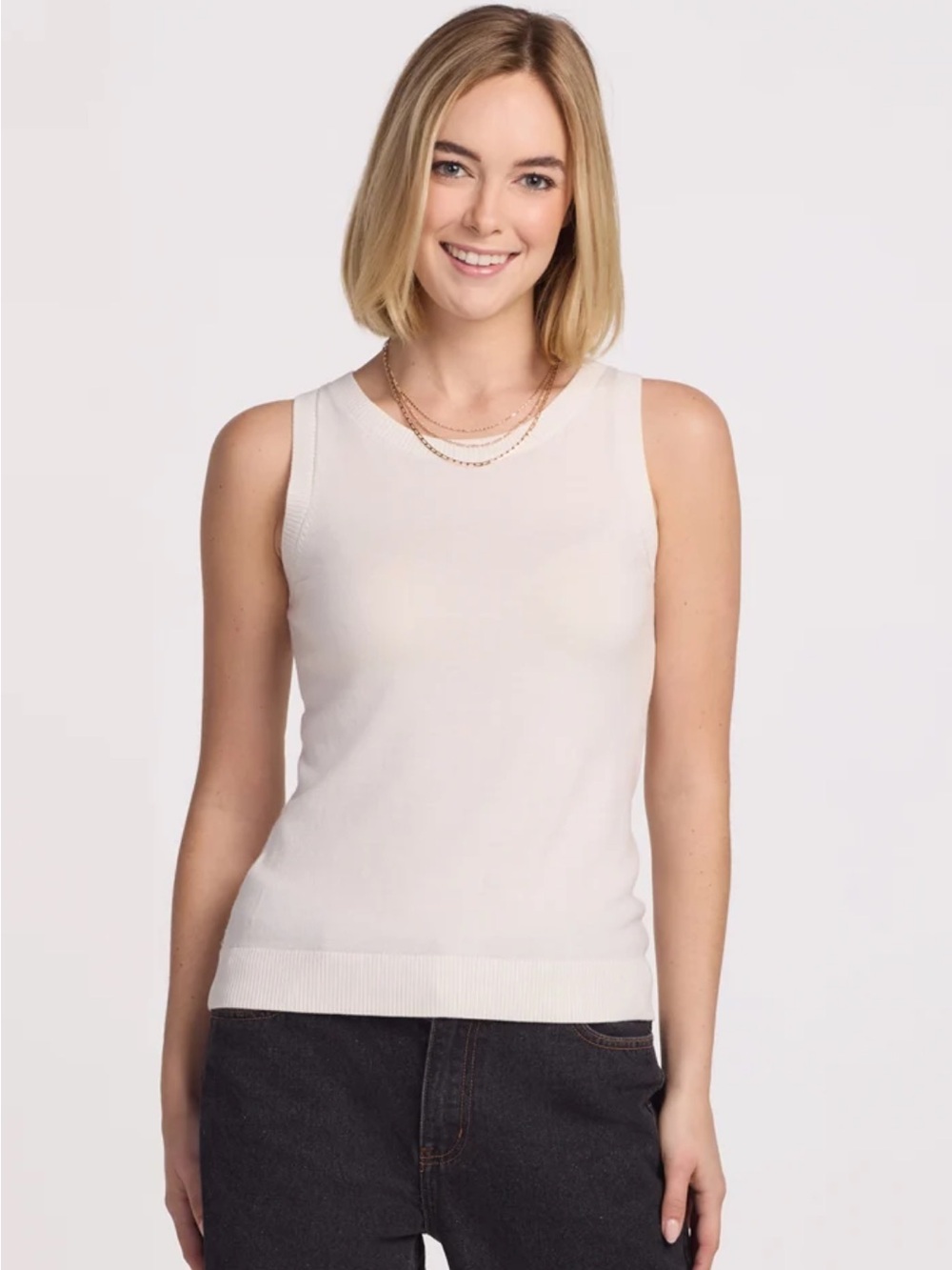 WOOLX Women’s Chessy Tank Top Merino Wool Old Money Quiet Luxury Preppy Sz M